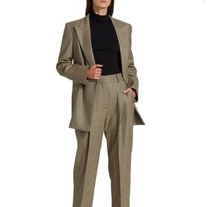 NWT Blazé-Milano KAos Everyday Houndstooth Wool Pleated High-Rise Trousers
